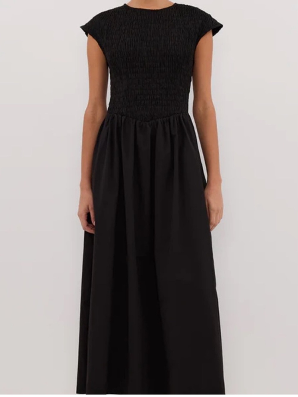 DISSH Black Smocked Neckline Dress
